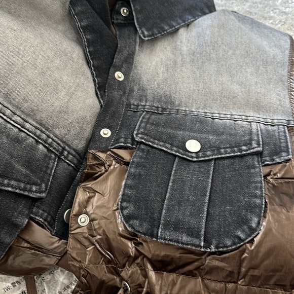 Patchwork Puffer Denim Vest - Picture 11 of 16